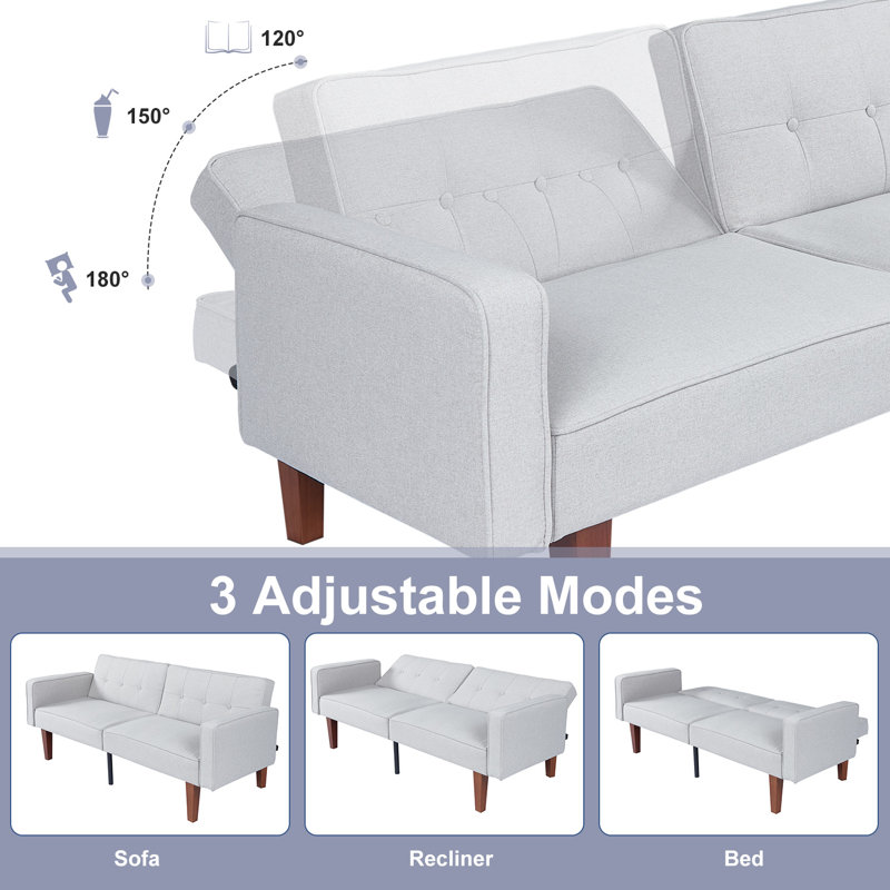 Futon Sofa Bed Convertible Fabric Futon Couch Bed Loveseat Sleeper Sofa Daybed for Living Room Apartment Office